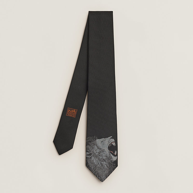 シルクタイ 7 cm 《ROAAAAAR!》 - グレー | Hermès - エルメス シルクタイ 7 cm 《ROAAAAAR!》 - グレー | Hermès - エルメス